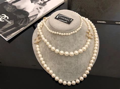 chanel beaded necklace replica|chanel knockoff pearl necklace.